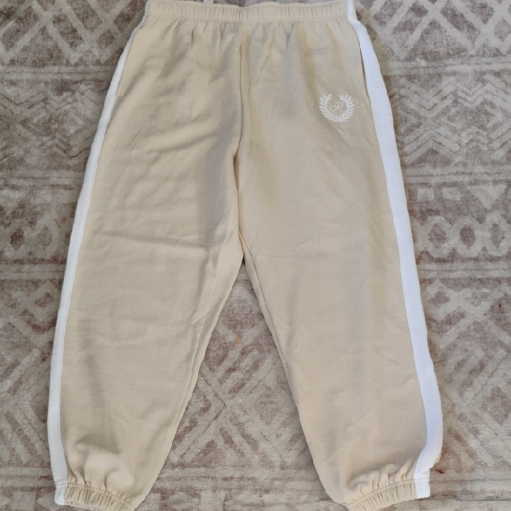 PINK by Victoria's Secret Beige Joggers with White Accents NWOT